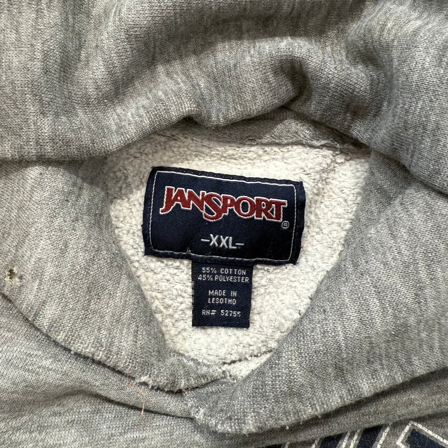 Jansport Mens Heather Gray Cotton Blend Pullover Hoodie Kangaroo Pocket Size 2XL