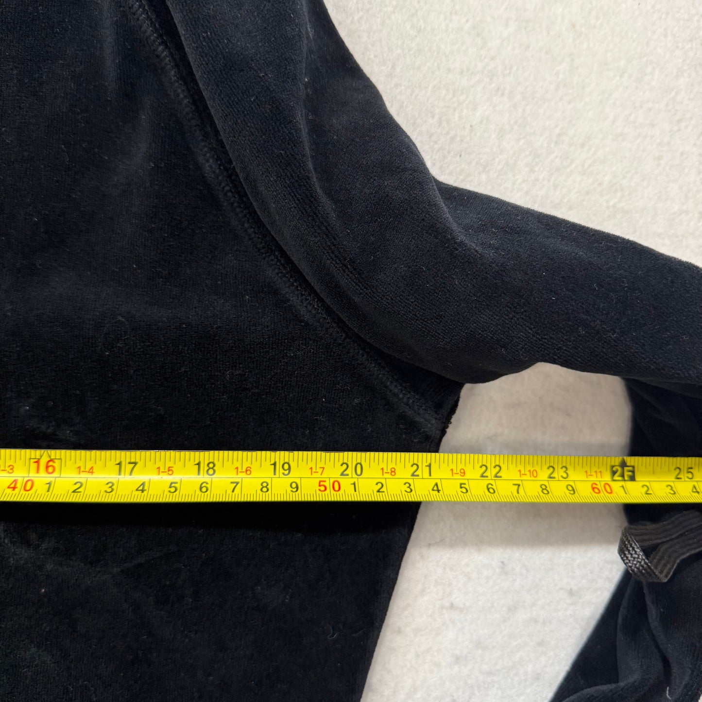 2003 Vintage Juicy Couture Womens Black Velour Full Zip Hoodie Loungewear Size L