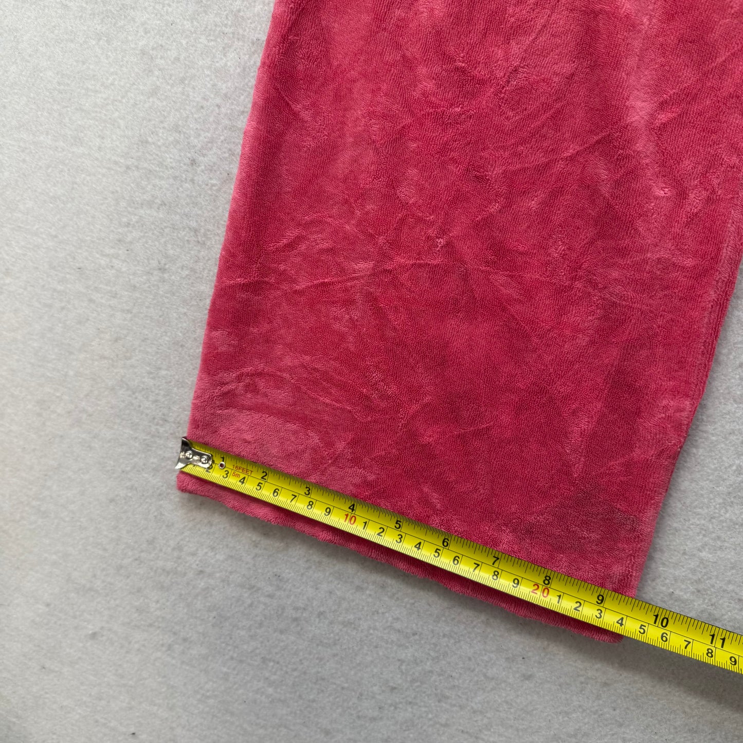 2003 Vintage Juicy Couture Women Hot Pink Terrycloth Wide Leg Track Pants Size S