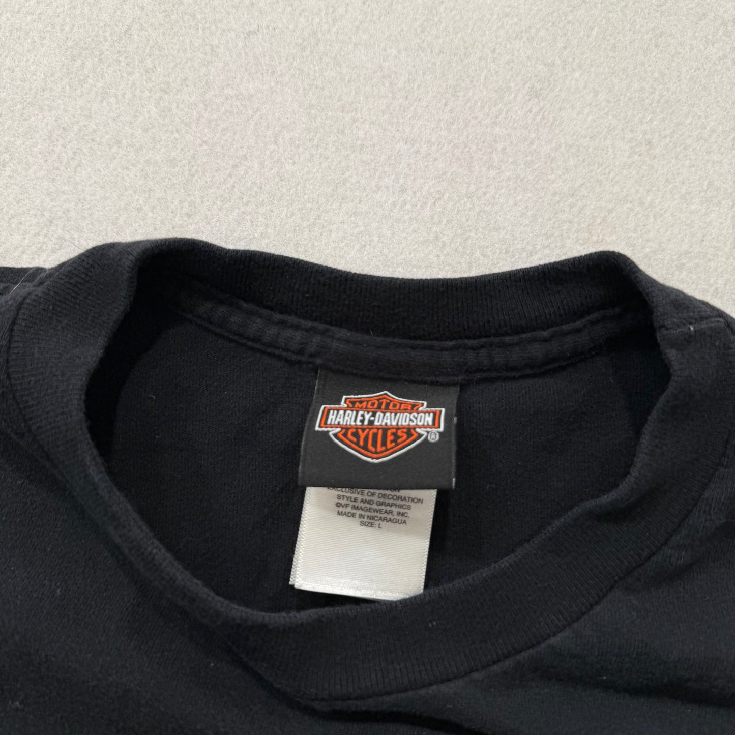 Harley-Davidson Men's Black Cotton T-Shirt Winged Skull H-D Graphic Tee Size L