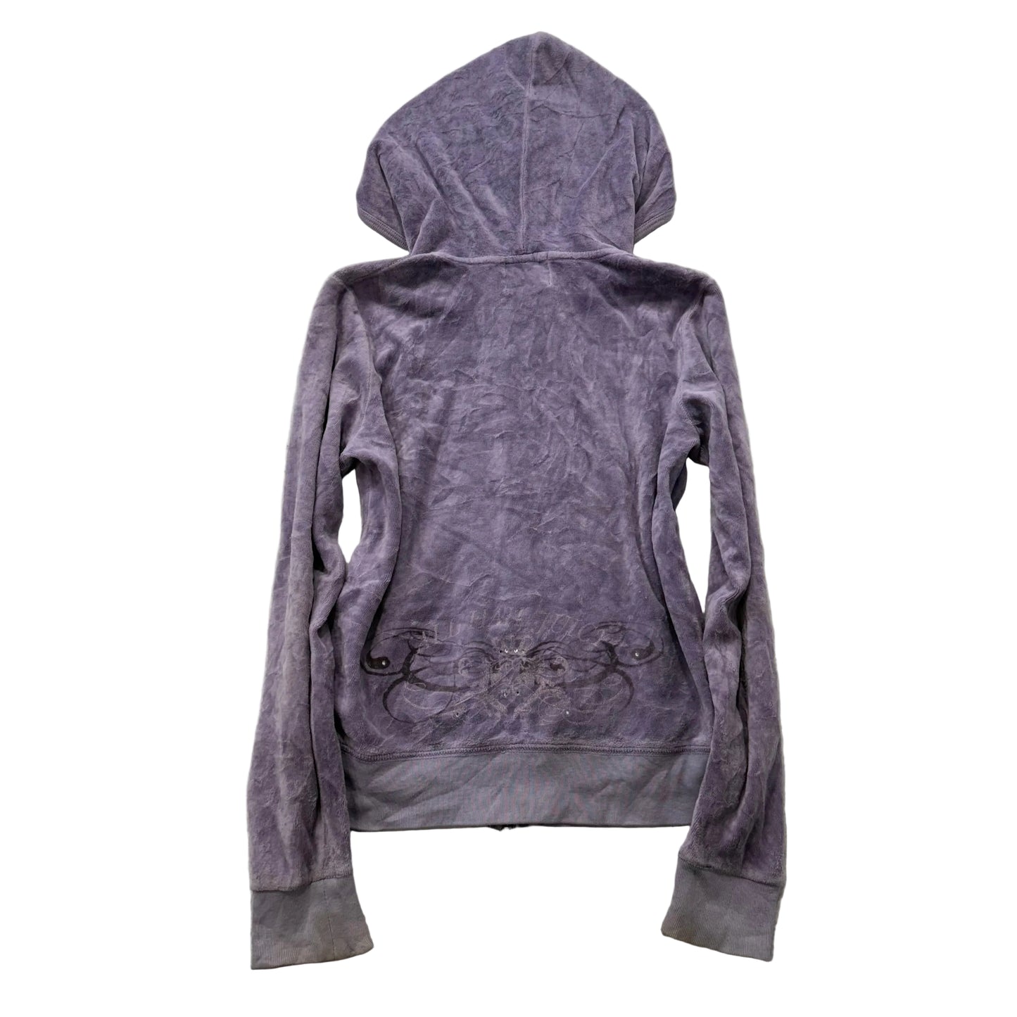 Juicy Couture All Hail Juicy Women's Lavender Velour Zip-Up Hoodie Y2k Size 12