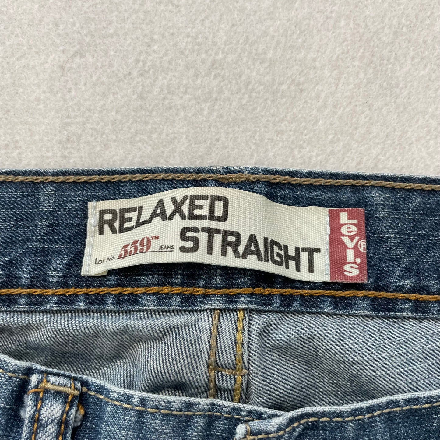 Levi's 559 Mens Blue Denim Relaxed Straight Leg Jeans Classic Pockets Size 34x30