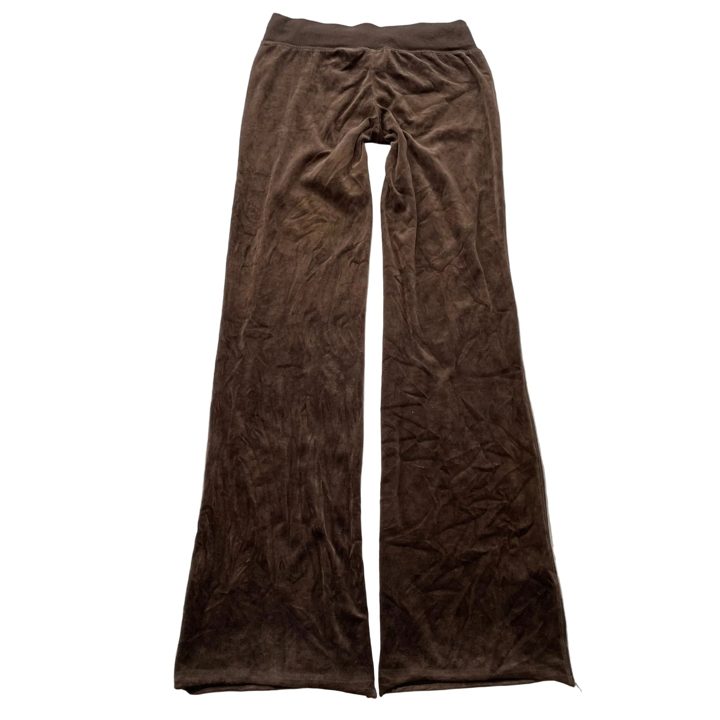 Vintage Juicy Couture Women's Brown Velour Flared Track Pant Drawstring Size S