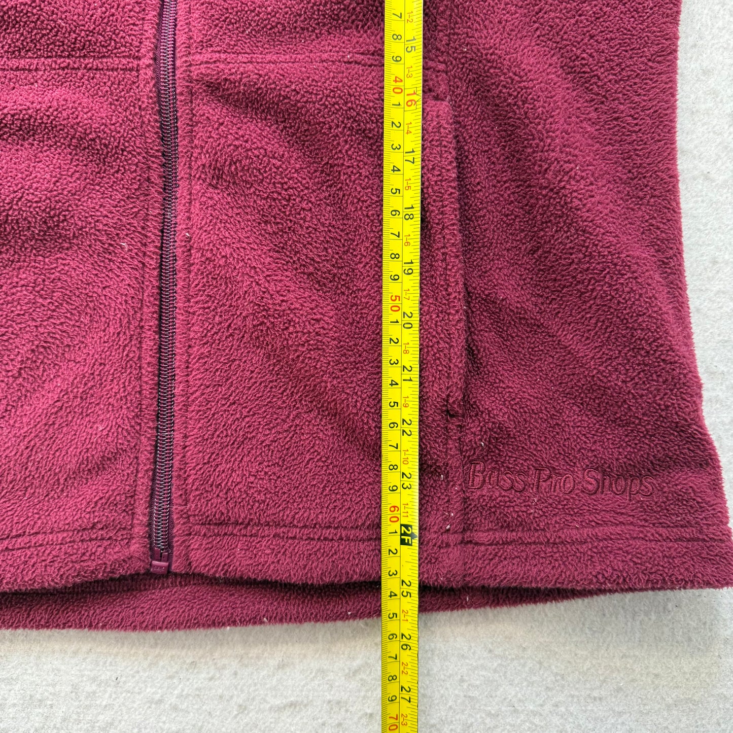 Bass Pro Shops Women's Burgundy Fleece Full Zip Jacket Mock Neck Outdoor Size M