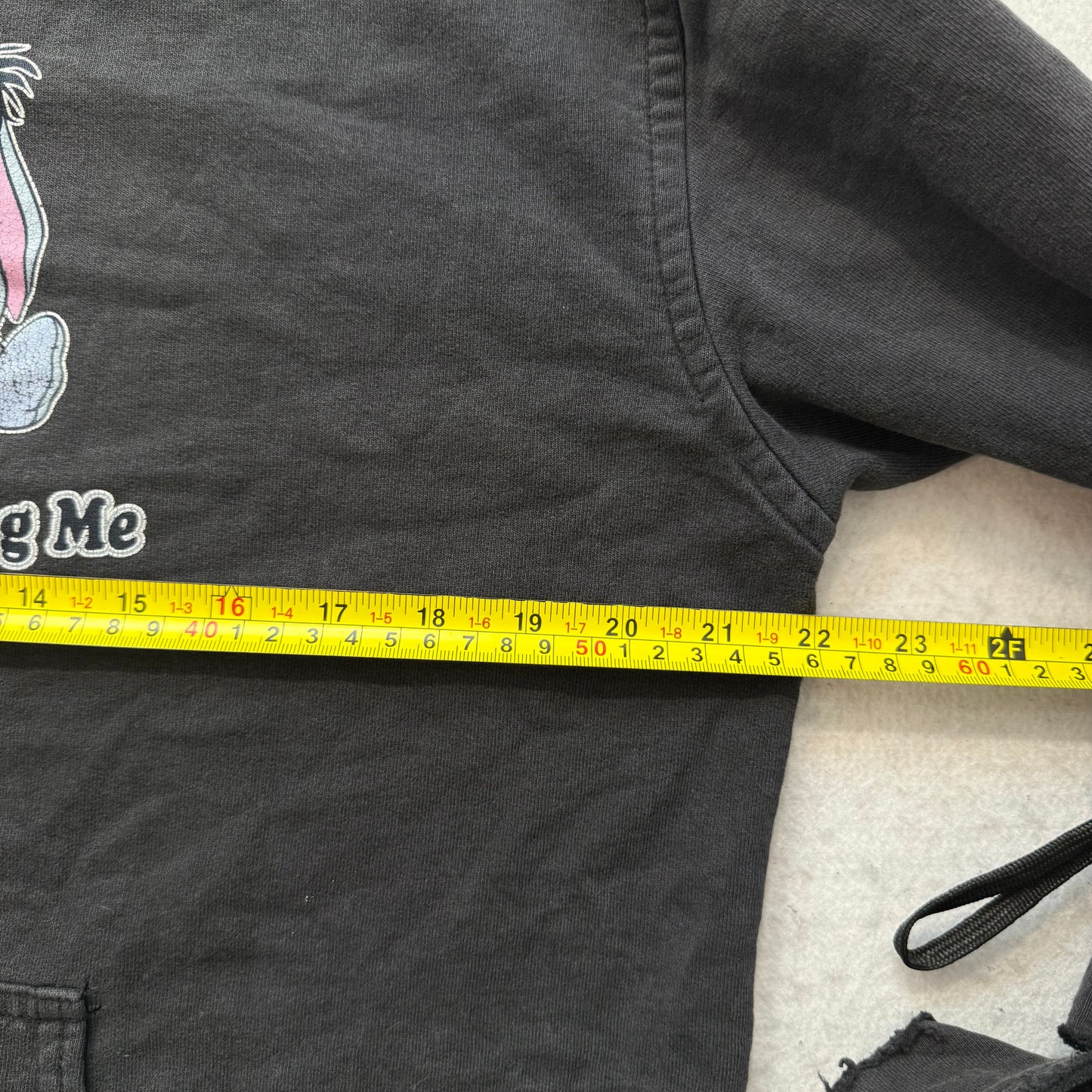 Vintage Disney Eeyore Thank for Noticing Me Graphic Black Distress Hoodie Size M