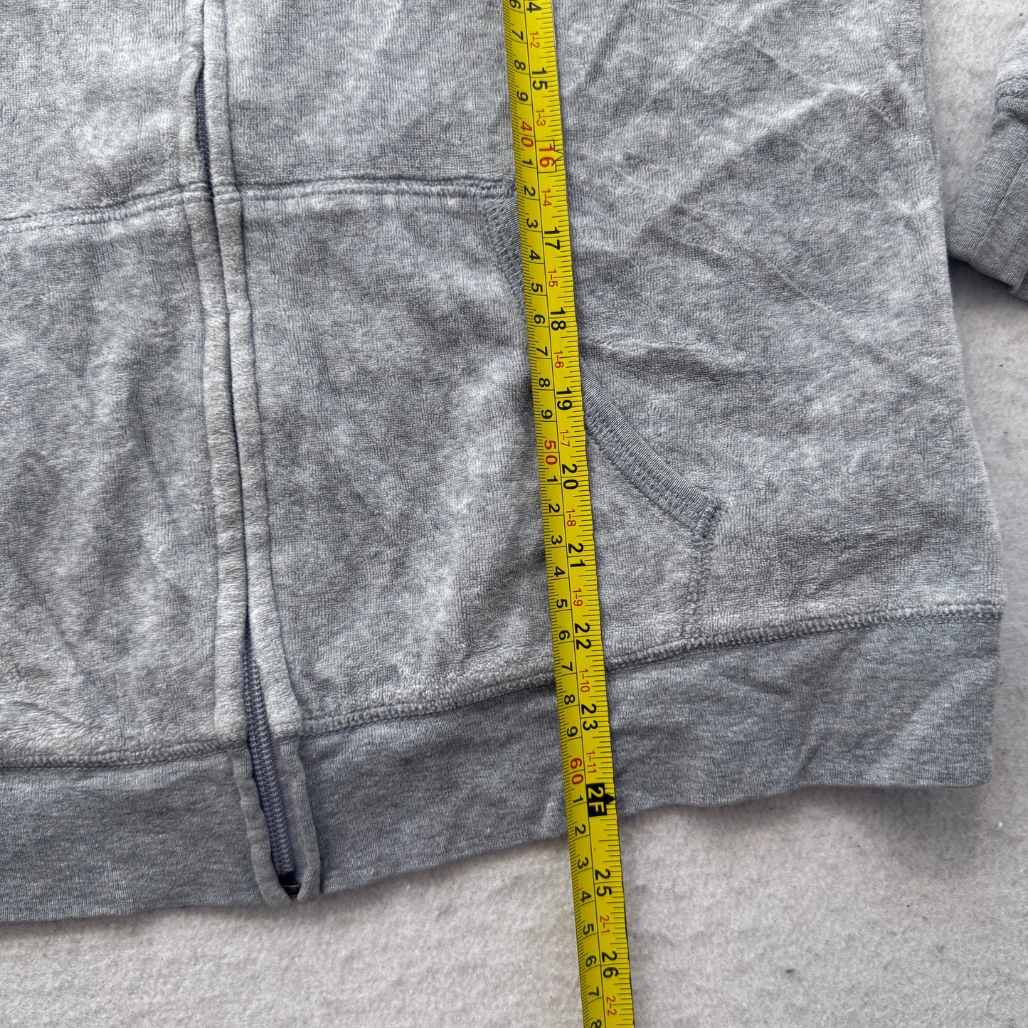 Juicy Couture Women's Heather Gray Velour Tracksuit Set Hoodie & Pant Y2k Size M