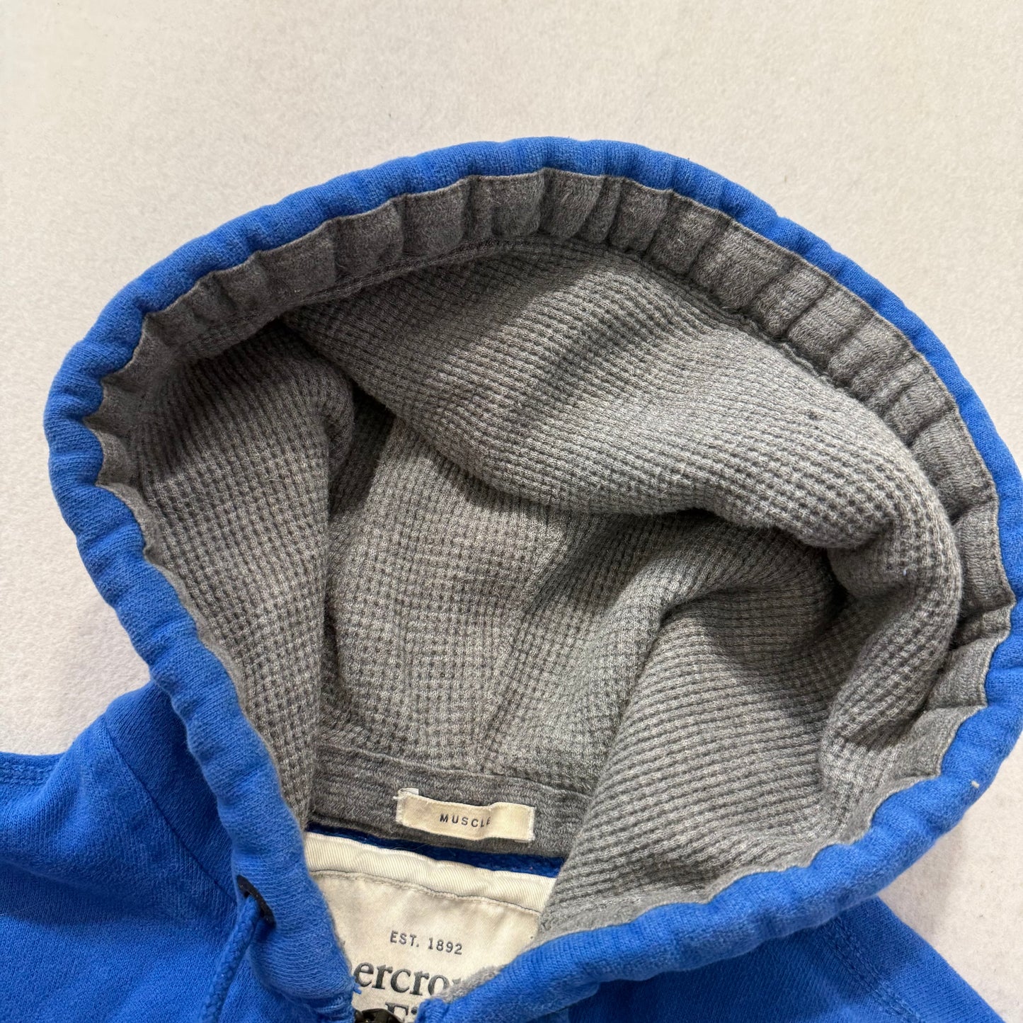 Abercrombie & Fitch Men's Royal Blue Full Zip Fleece Hoodie Loungewear Size 2XL