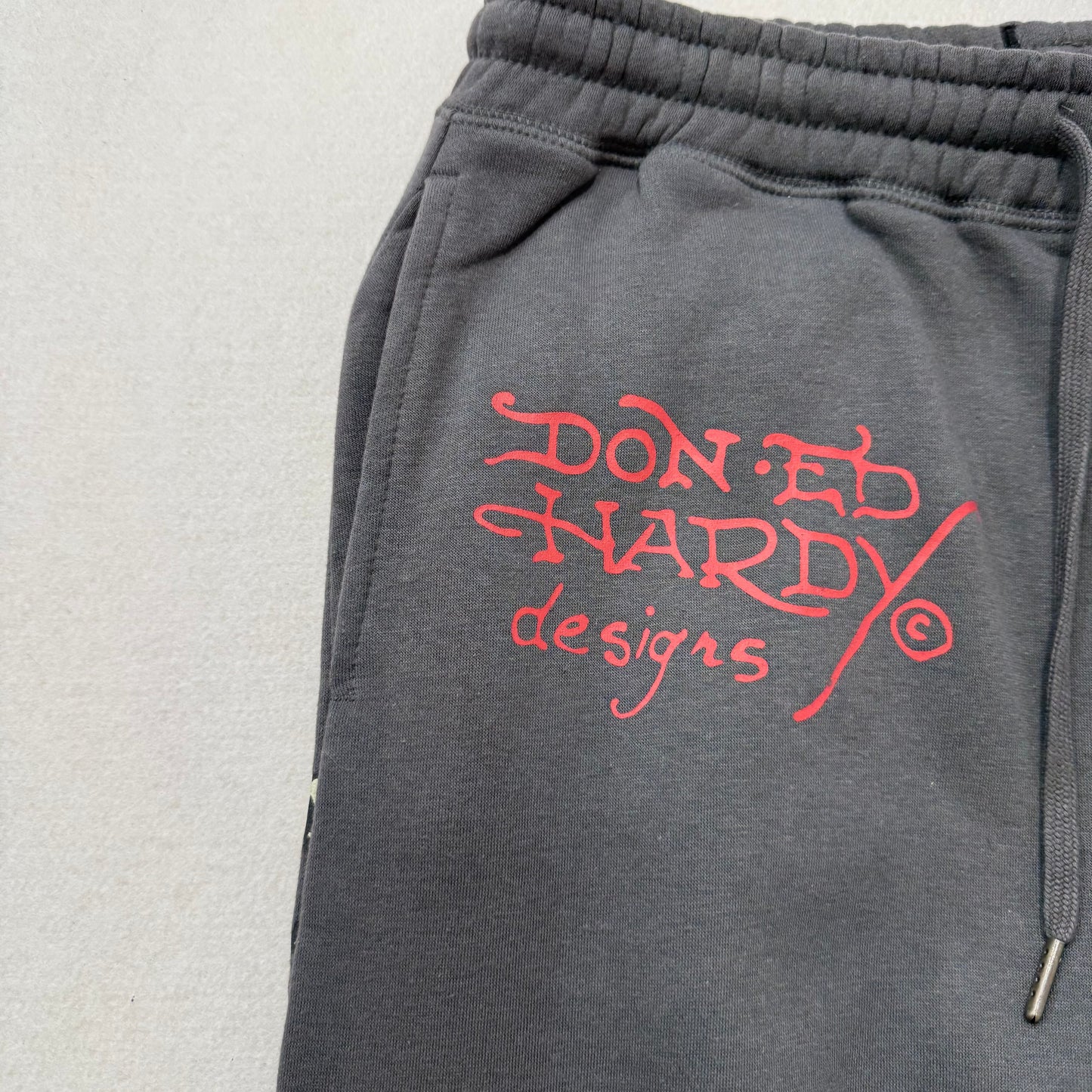 ED HARDY “Panther Skull” CHARCOAL FLARE PANTS