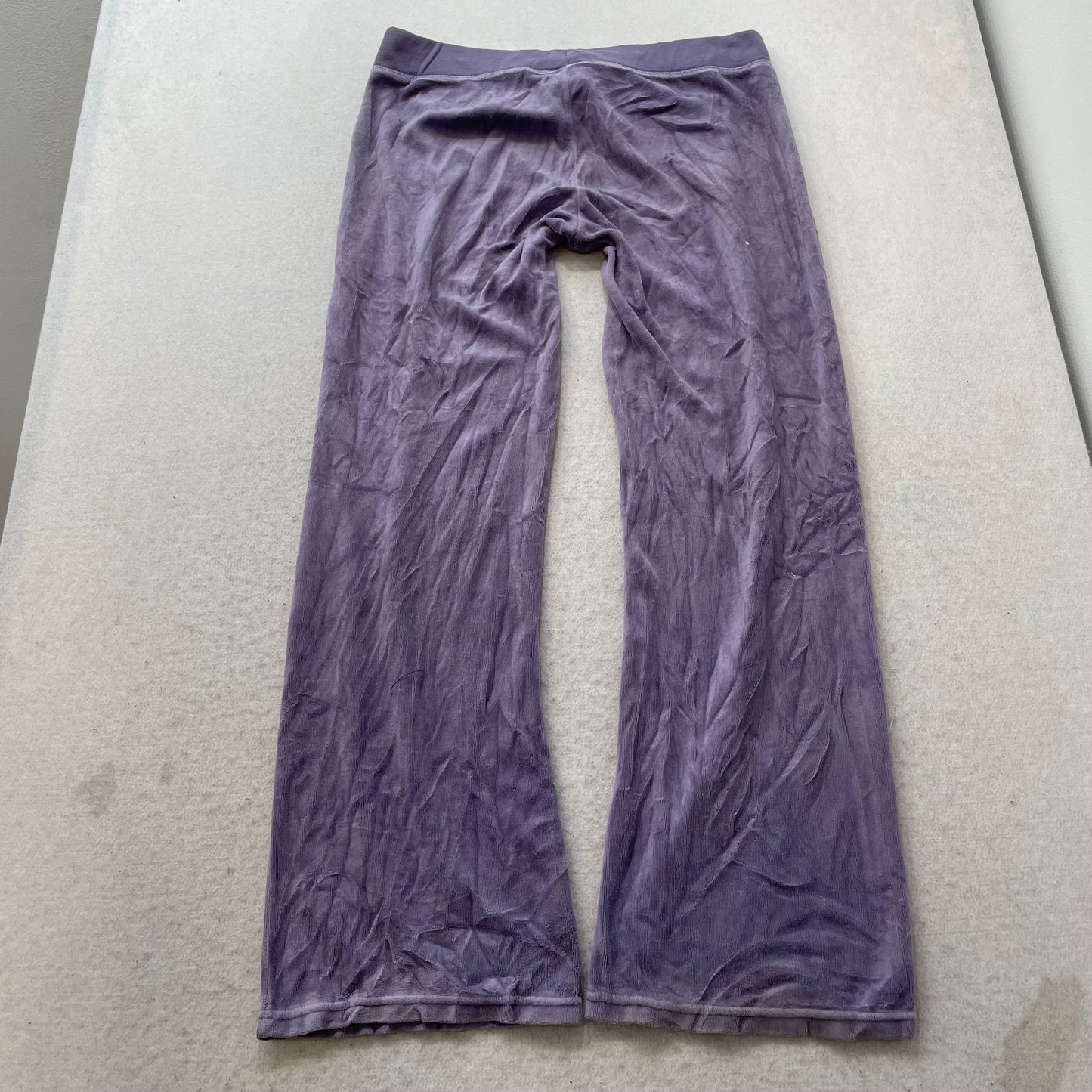 Juicy Couture Womens Lavender Velour Flare Track Pant Drawstring Dog Logo Size M