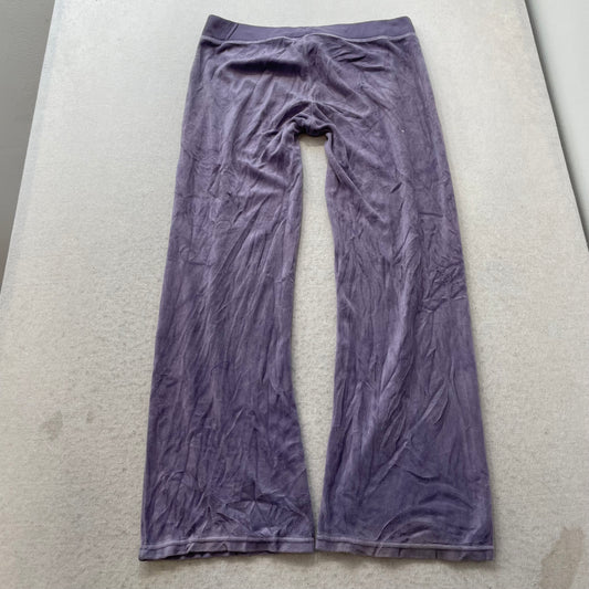 Juicy Couture Womens Lavender Velour Flare Track Pant Drawstring Dog Logo Size M