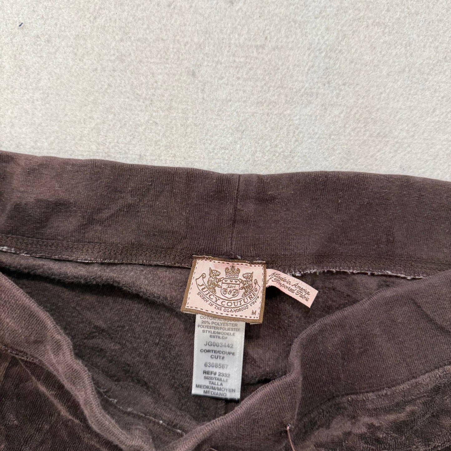 Juicy Couture Women's Dark Brown Velour Flared Leg Track Pant Loungewear Size M