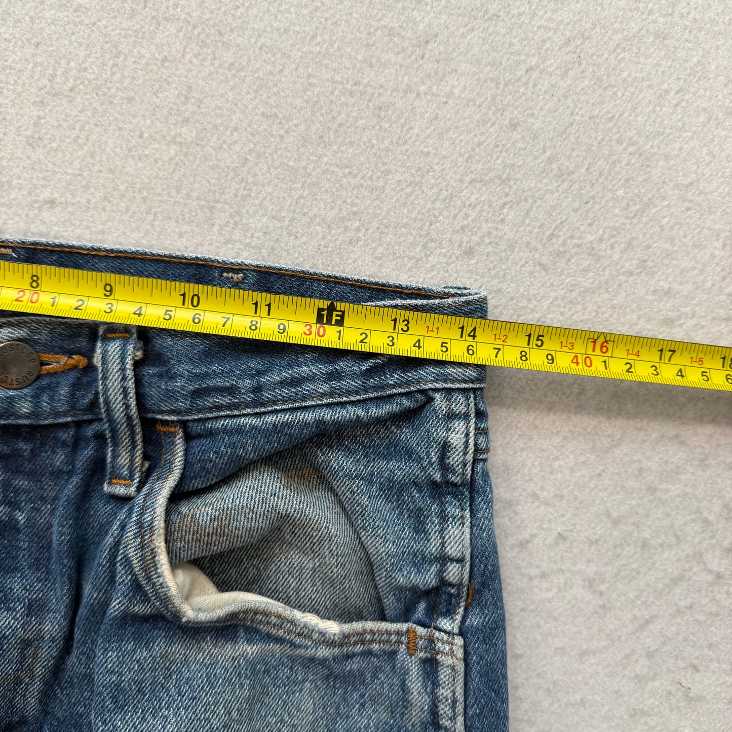 Wrangler Rustler Men's Blue Denim Straight Leg Jeans Workwear Zip-Fly Size 30x30