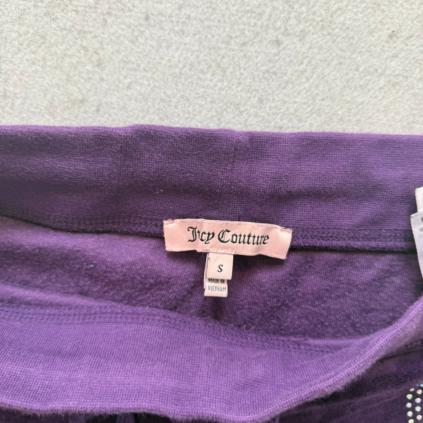 Vintage Juicy Couture Women Deep Purple Velour Hoodie & Flared Pant Y2k Size L/S