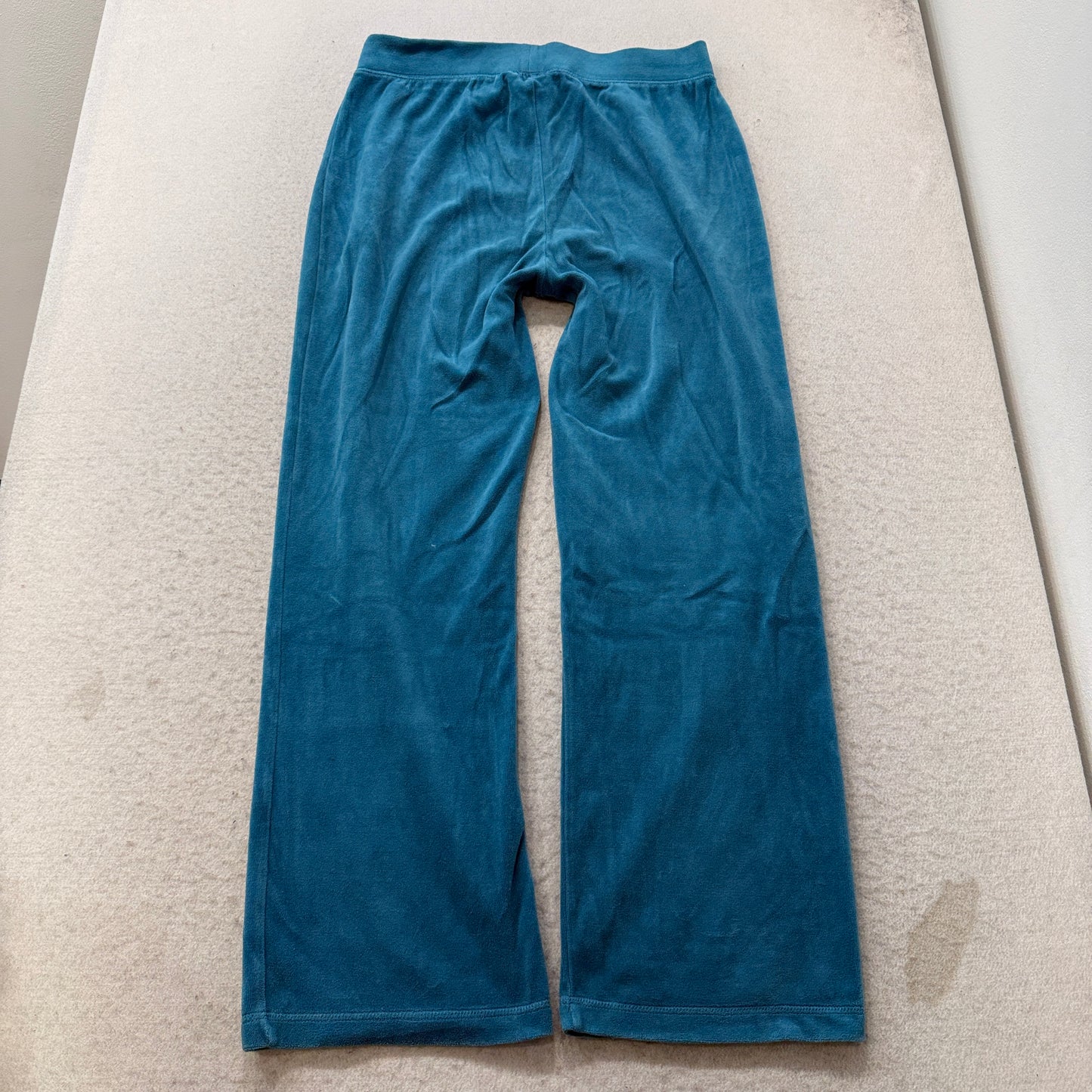 Juicy Couture Women's Teal Blue Velour Tracksuit Set Hoodie & Flared Pant Size M