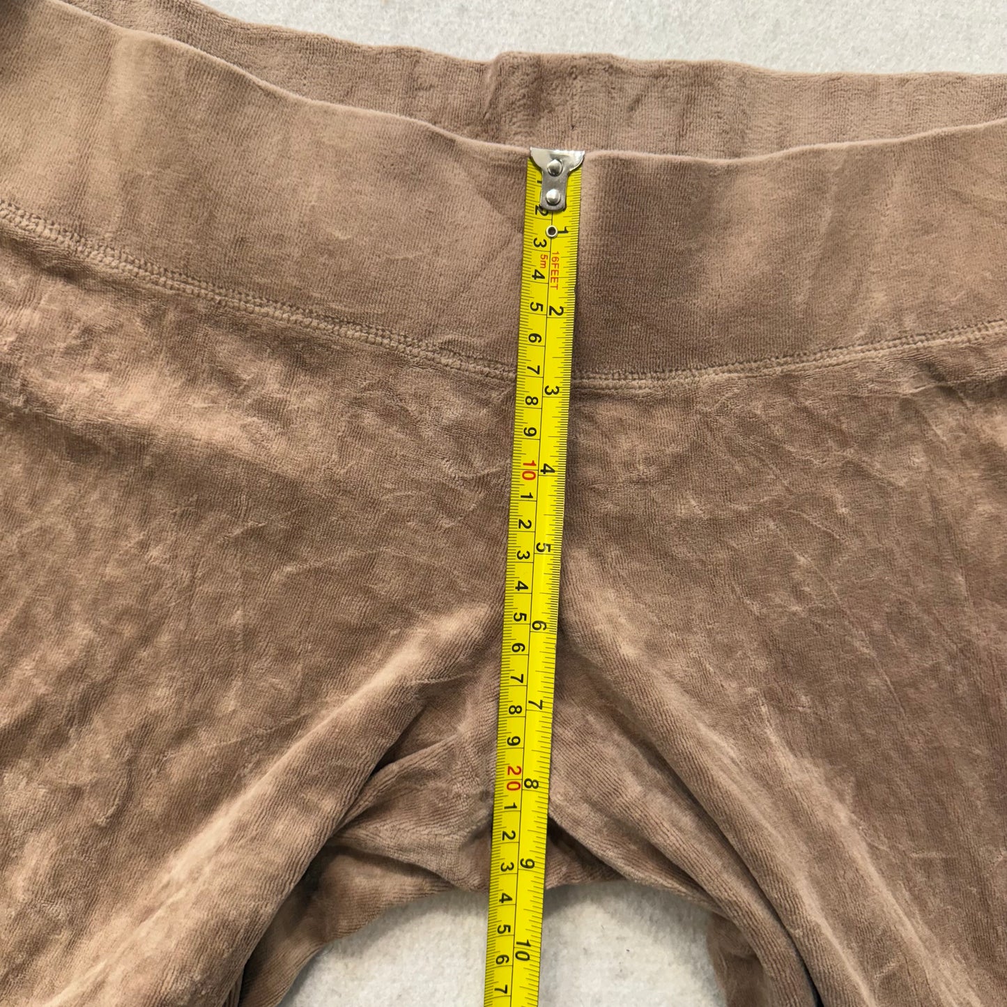 Vintage Juicy Couture Women's Taupe Velour Flared Track Pants Loungewear Size L