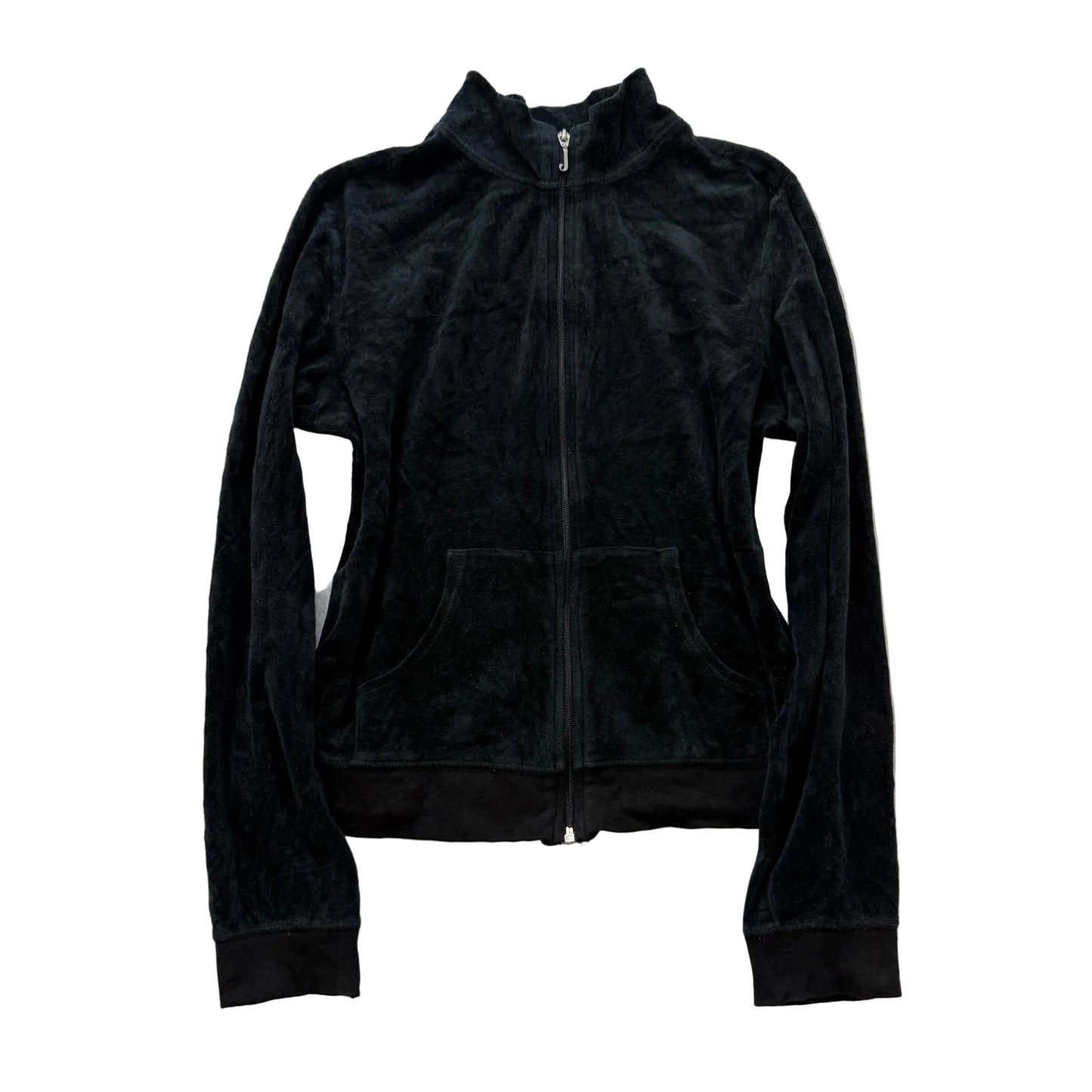 Vintage Juicy Couture Women's Navy Velour Zip-Up Track Jacket Pockets Y2K Size L