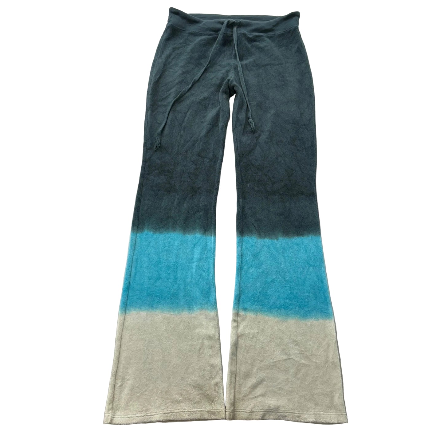Vintage Juicy Couture Women's Tri-Tone Terrycloth Flare Track Pant Preppy Size S