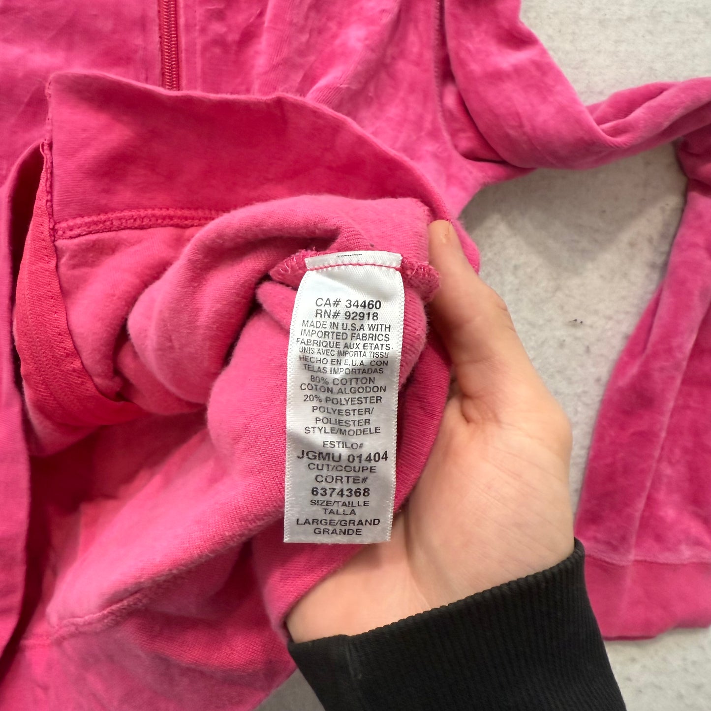Vintage Juicy Couture Scottie Dogs Women's Pink Velour Zip-Up Hoodie Y2k Size L