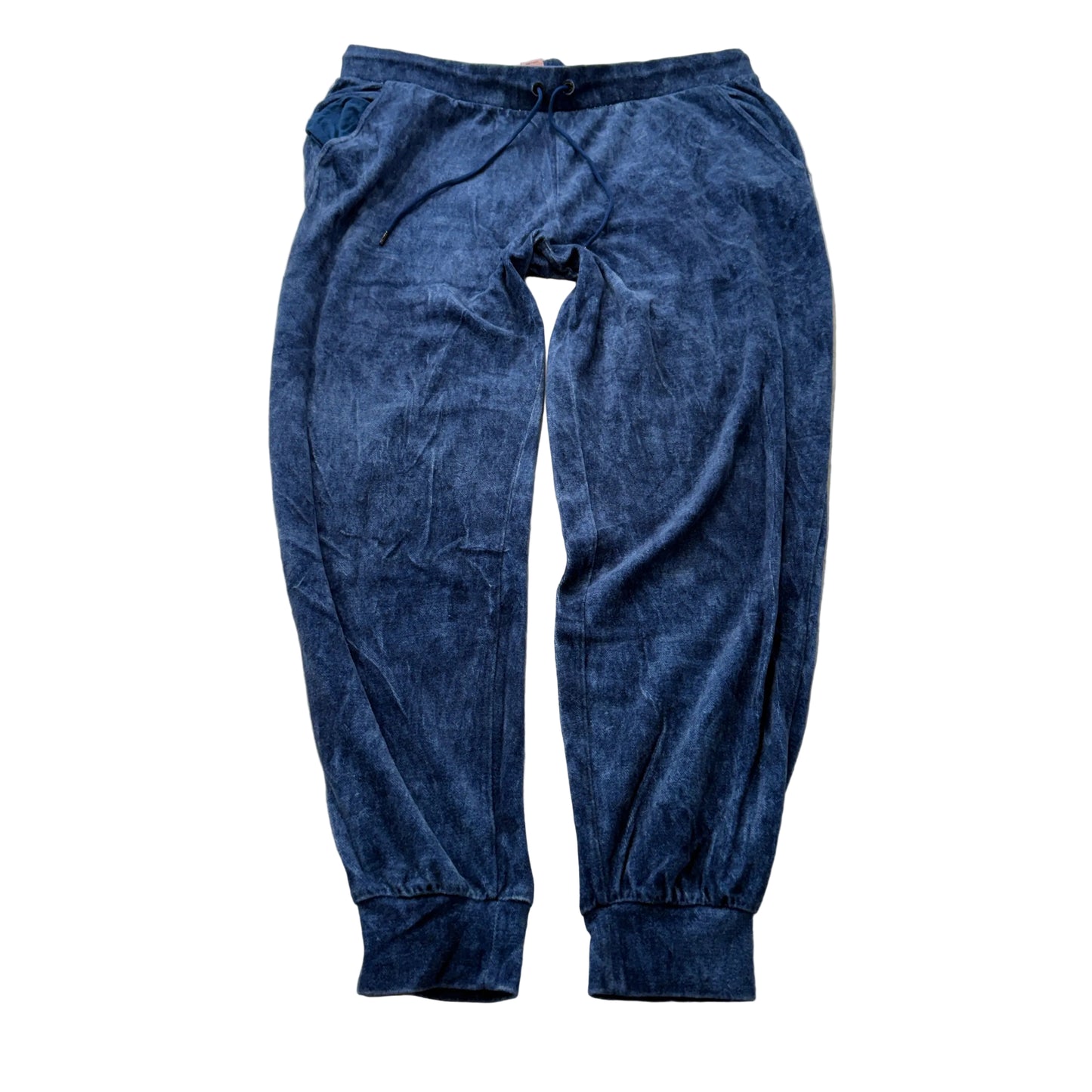Juicy Couture Women's Blue Velour Joggers Drawstring Loungewear Casual Size 0X