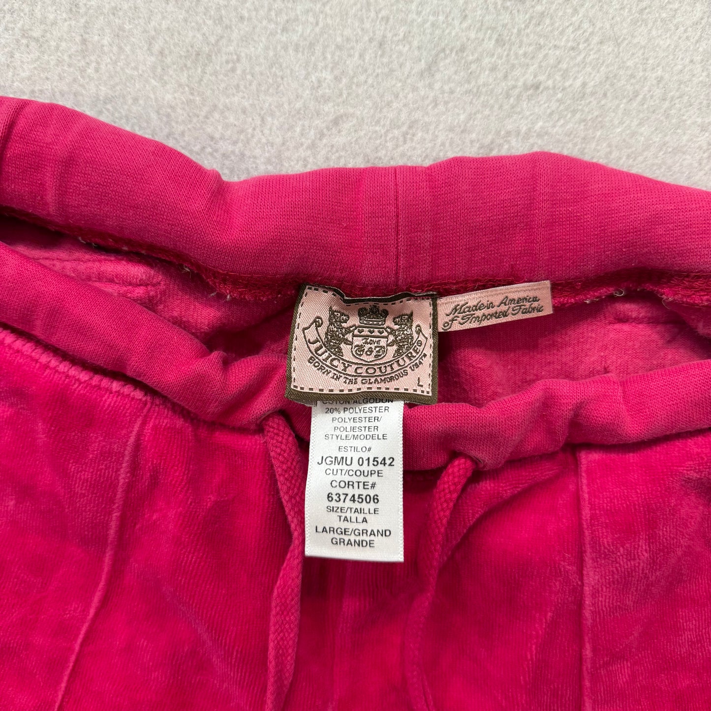 Vtg Juicy Couture Scottie Dogs Hot Pink Velour Tracksuit Set Snap Pockets Size L