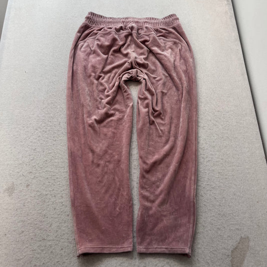 Victoria's Secret PINK Women Mauve Velour Jogger Sweatpants Ankle Zip Size L