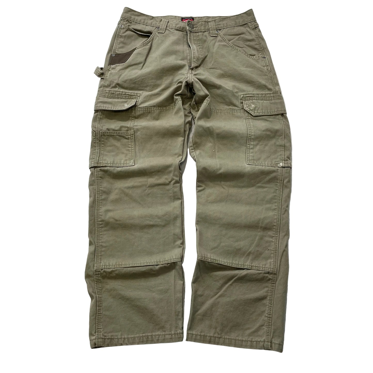 Wrangler Workwear Mens Sage Green Ripstop Cargo Pants Utility Pockets Size 32x30