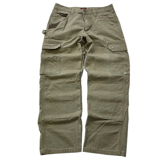 Wrangler Workwear Mens Sage Green Ripstop Cargo Pants Utility Pockets Size 32x30