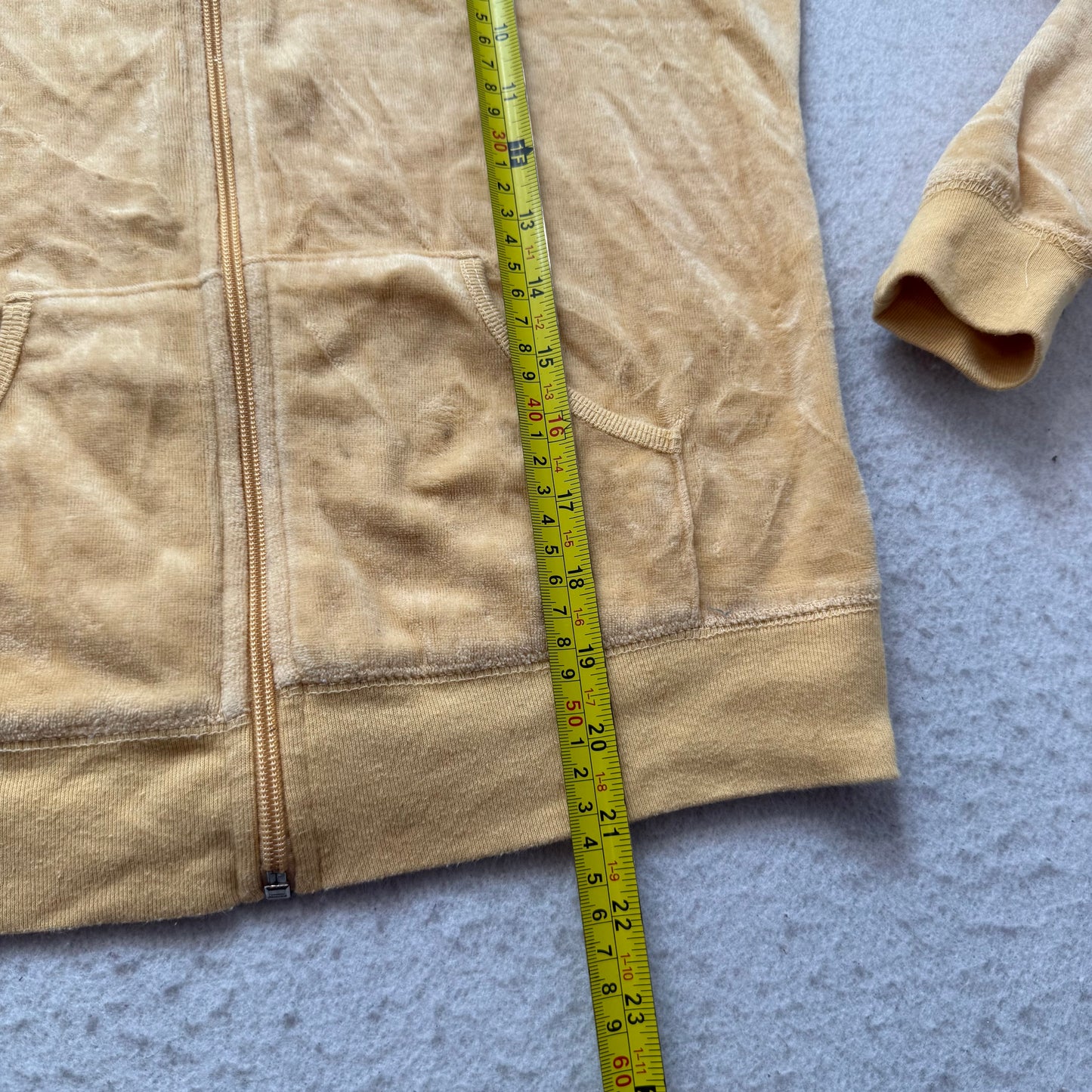 Juicy Couture Scottie Dogs Women's Camel Velour Zip-Up Hoodie Rhinestones Size M