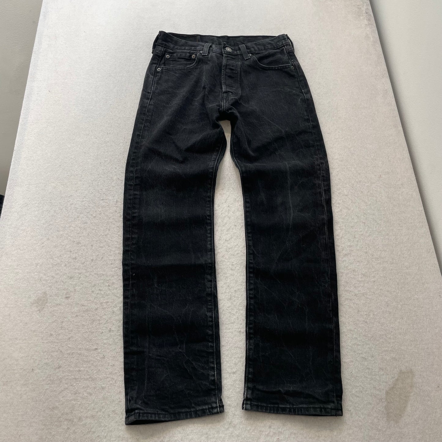 Levi's 501 Classic Original Fit Men's Black Denim Jeans Button Fly Size 29x30