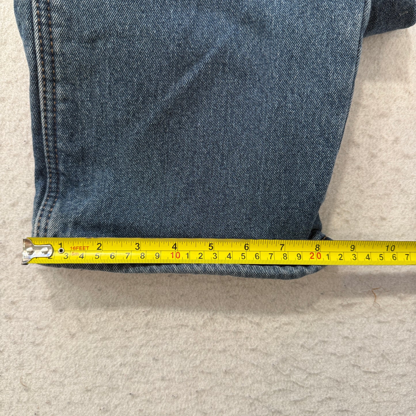 Smiths Workwear Mens Blue Straight Leg Denim Jeans Fleece Lined Stretch Size W35