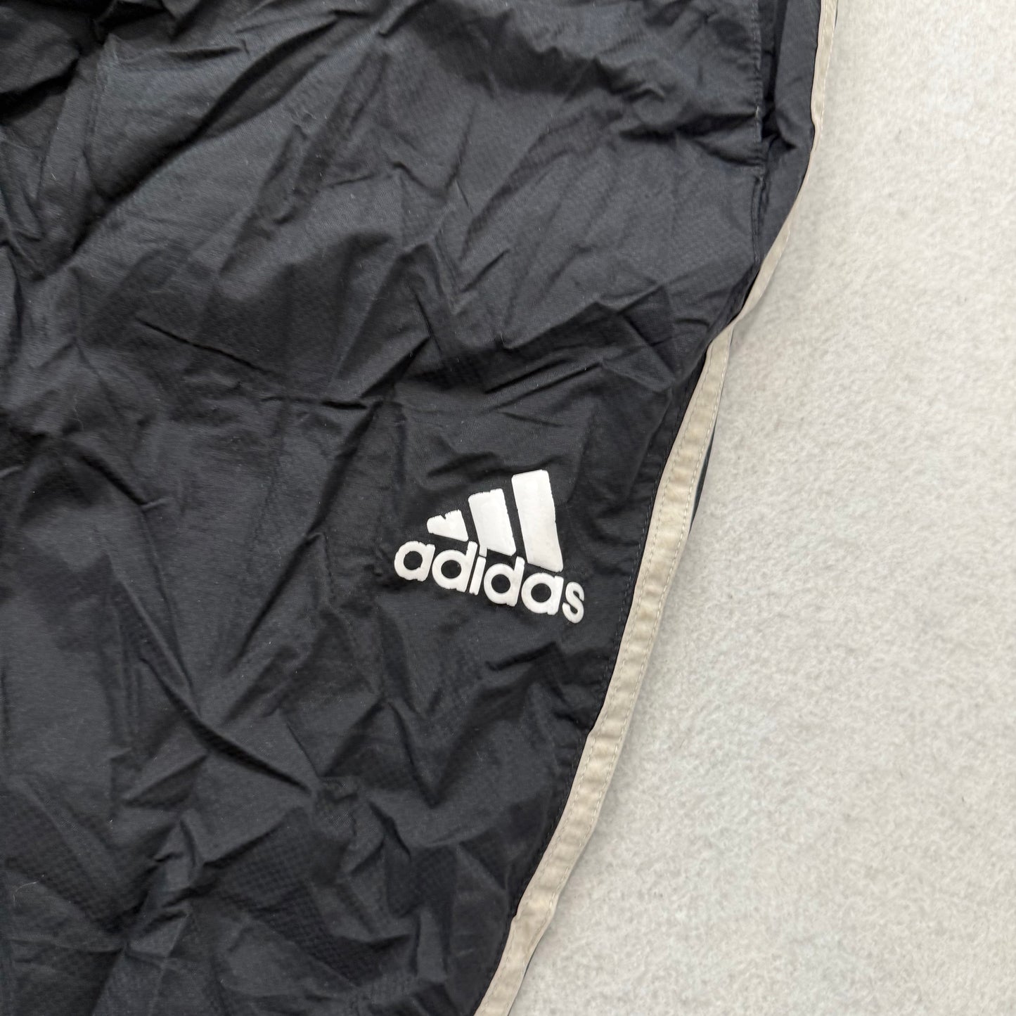 Adidas Men's Black Nylon Track Pant Tear Away 3-Side Stripes Windbreaker Size XS