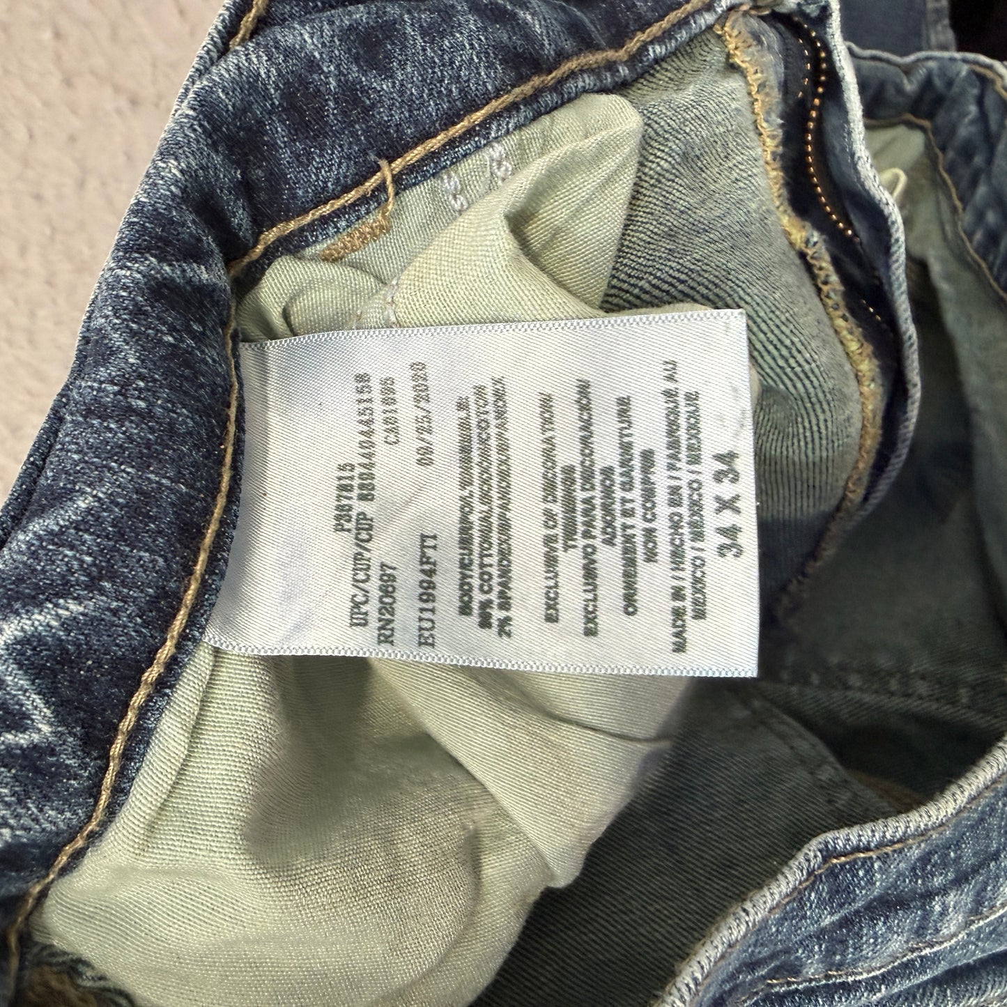 Genuine Dickies Men's Blue Straight Fit Carpenter Denim Jeans Pockets Size 34x34