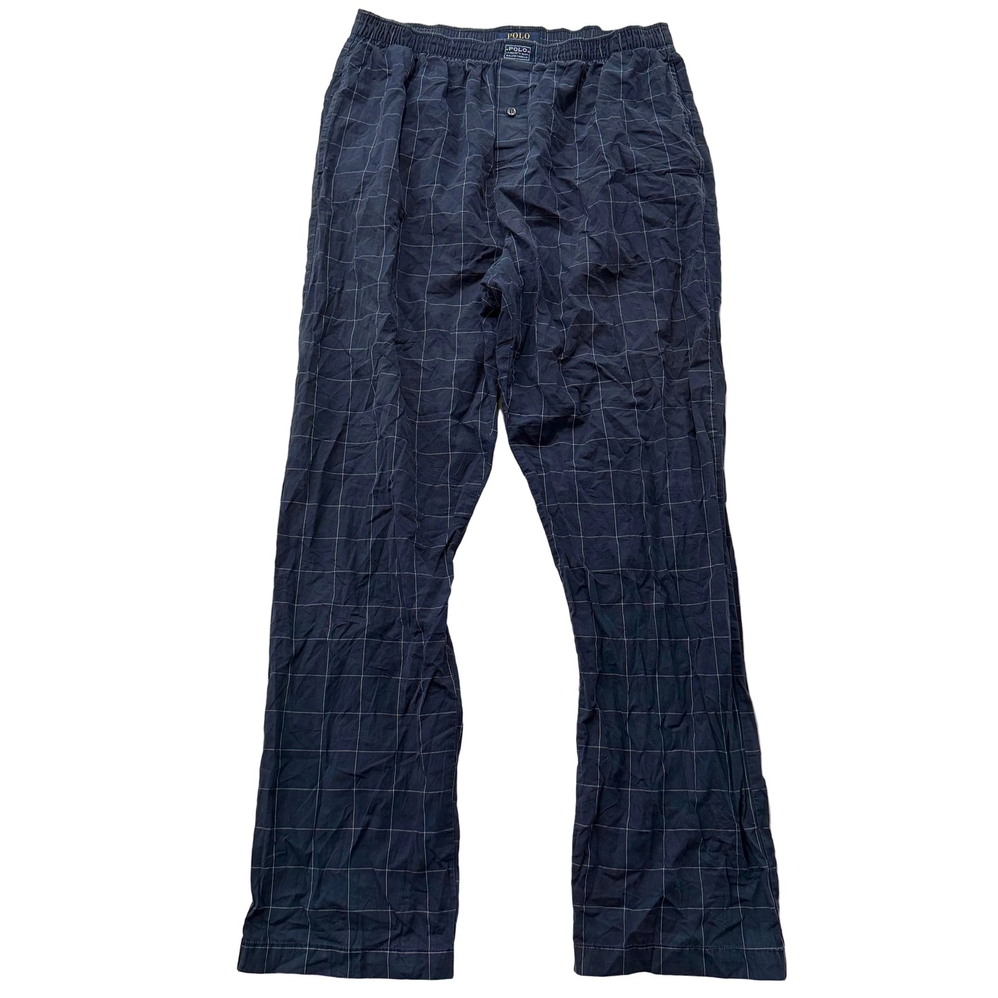 Polo Ralph Lauren Men's Blue Cotton Flannel Plaid Pajama Pants Sleepwear Size M