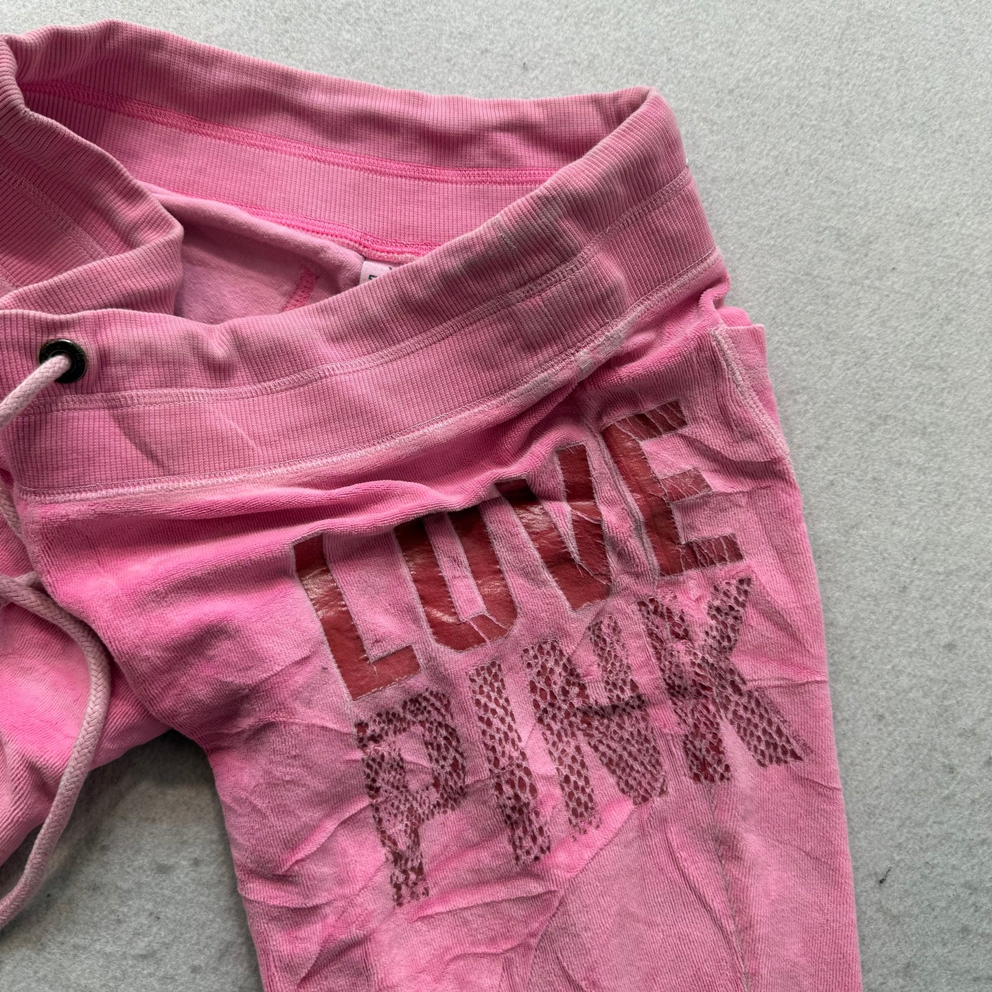 PINK Victoria's Secret Women Pink Velour Flare Track Pant Loungewear Y2K Size XS