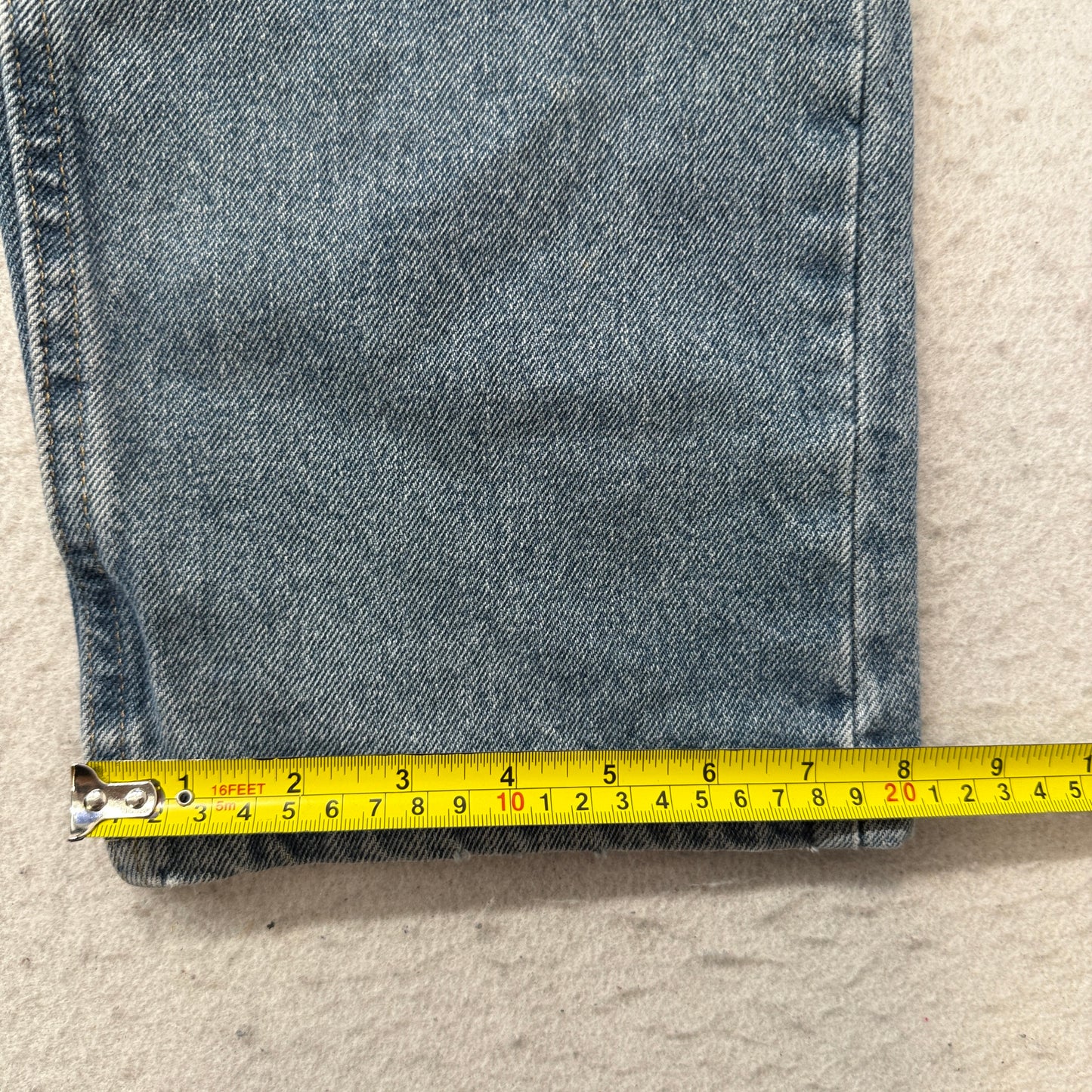 Wrangler Men's Blue Denim Jeans Straight Fit Pocket Zip-Fly Classic Size 36x31