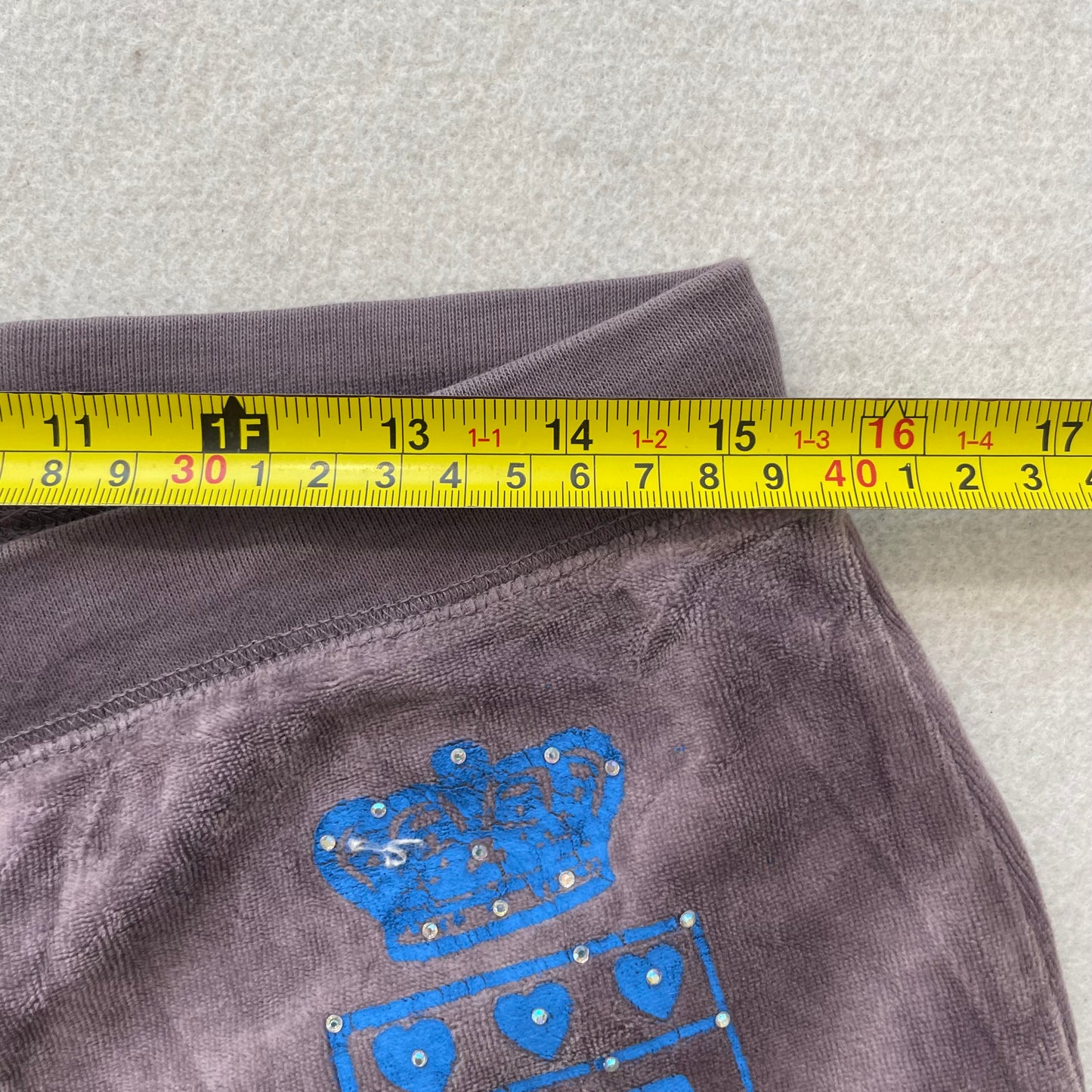 Juicy Couture Womens Dusty Purple Velour Flared Leg Track Pant Drawstring Size M