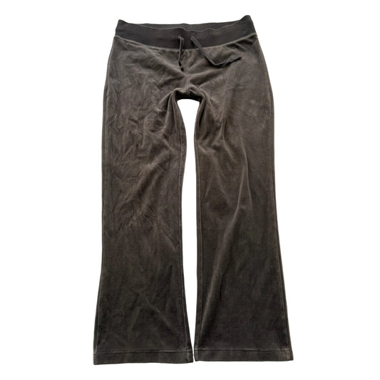 Juicy Couture Women's Dark Brown Velour Flared Track Pants Drawstring Y2K Size M