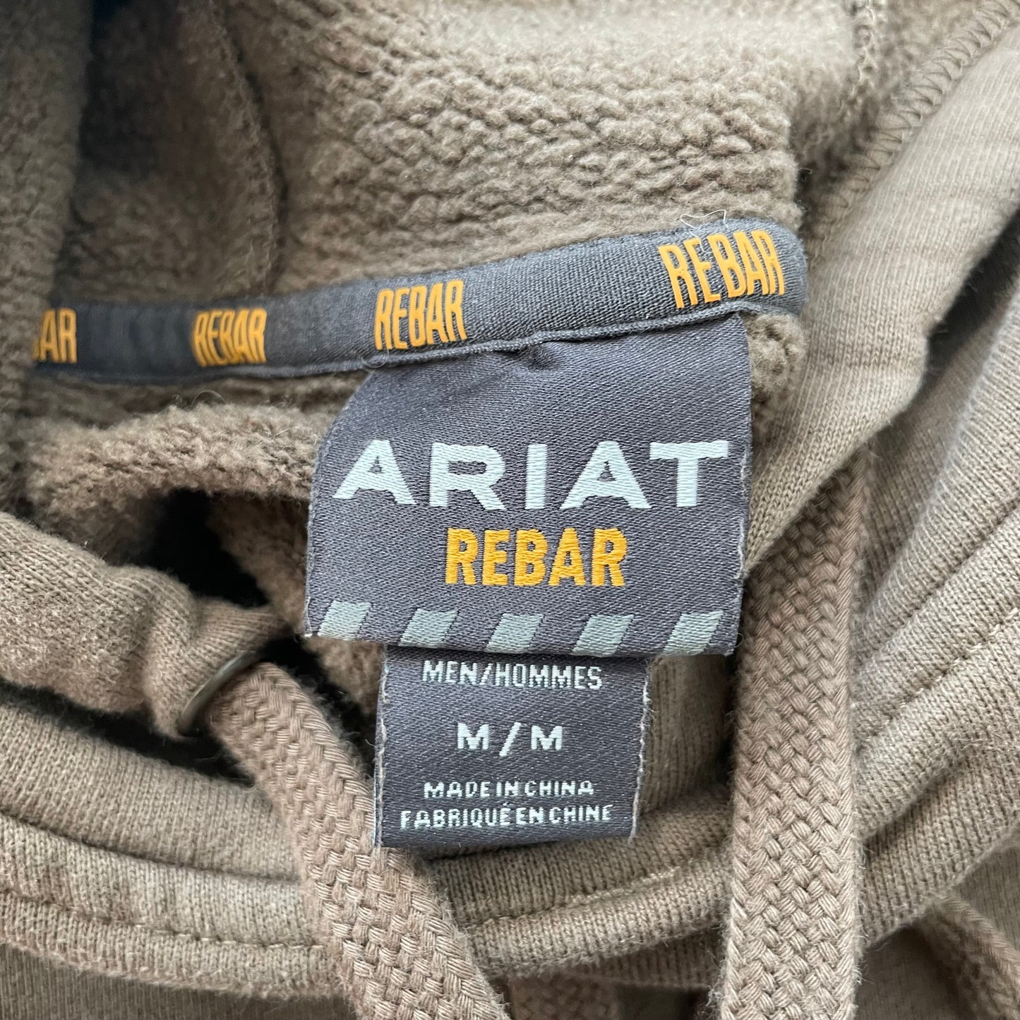 Ariat Rebar Men's Brown Fleece Work Hoodie Pullover Y2K Sports Outdoor Size M