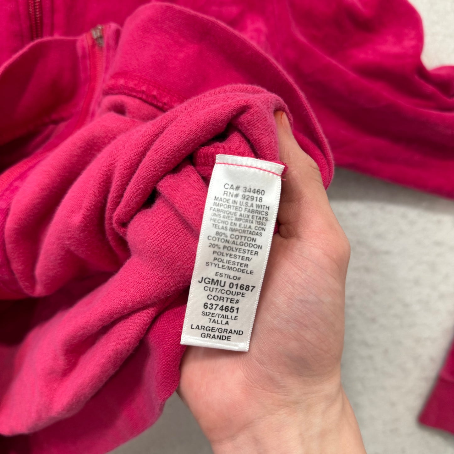 Vtg Juicy Couture Scottie Dogs Hot Pink Velour Tracksuit Set Snap Pockets Size L