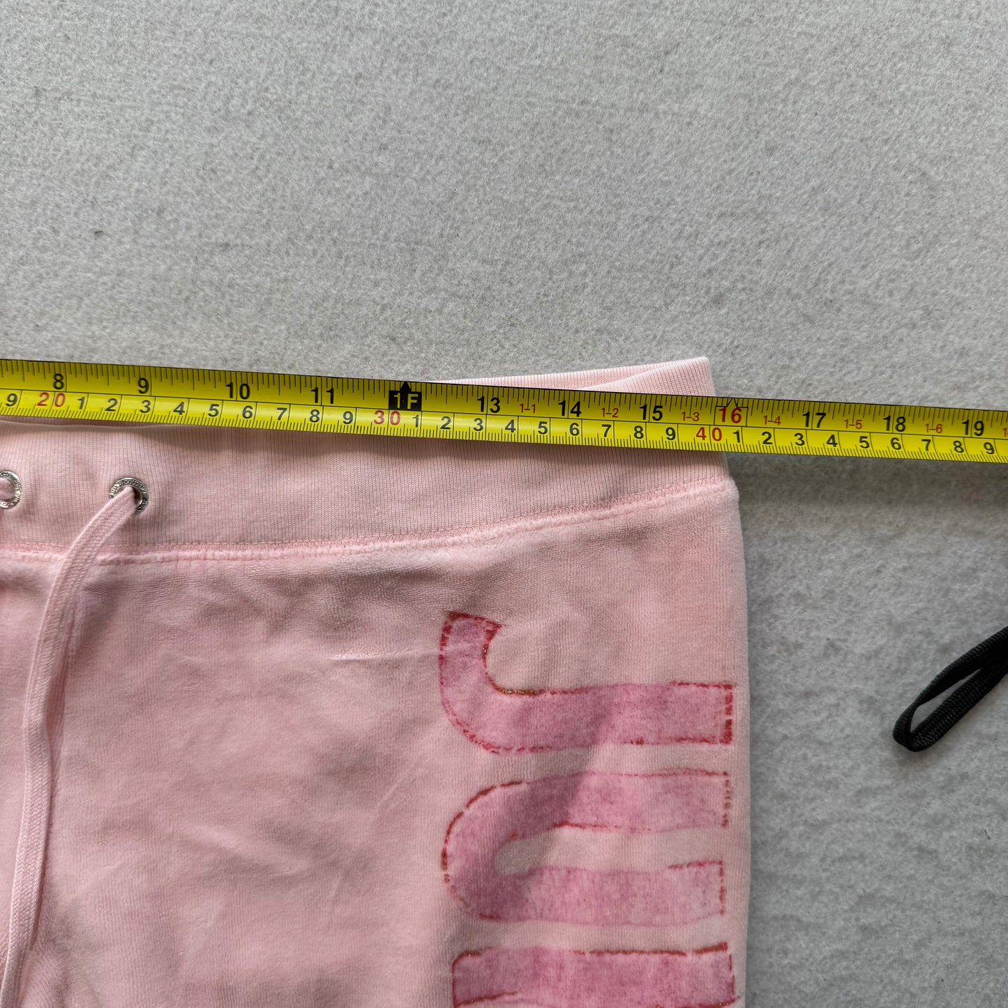 Juicy Couture Women's Pink Velour Flared Leg Track Pants Drawstring Logo Size M