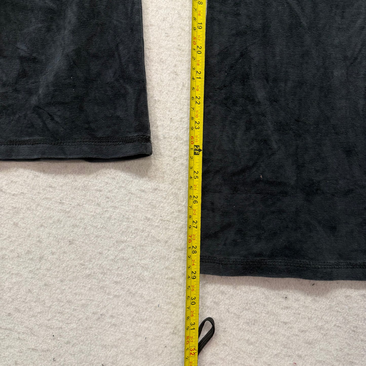 Vintage Juicy Couture Womens Charcoal Velour Flared Track Pant Drawstring Size S