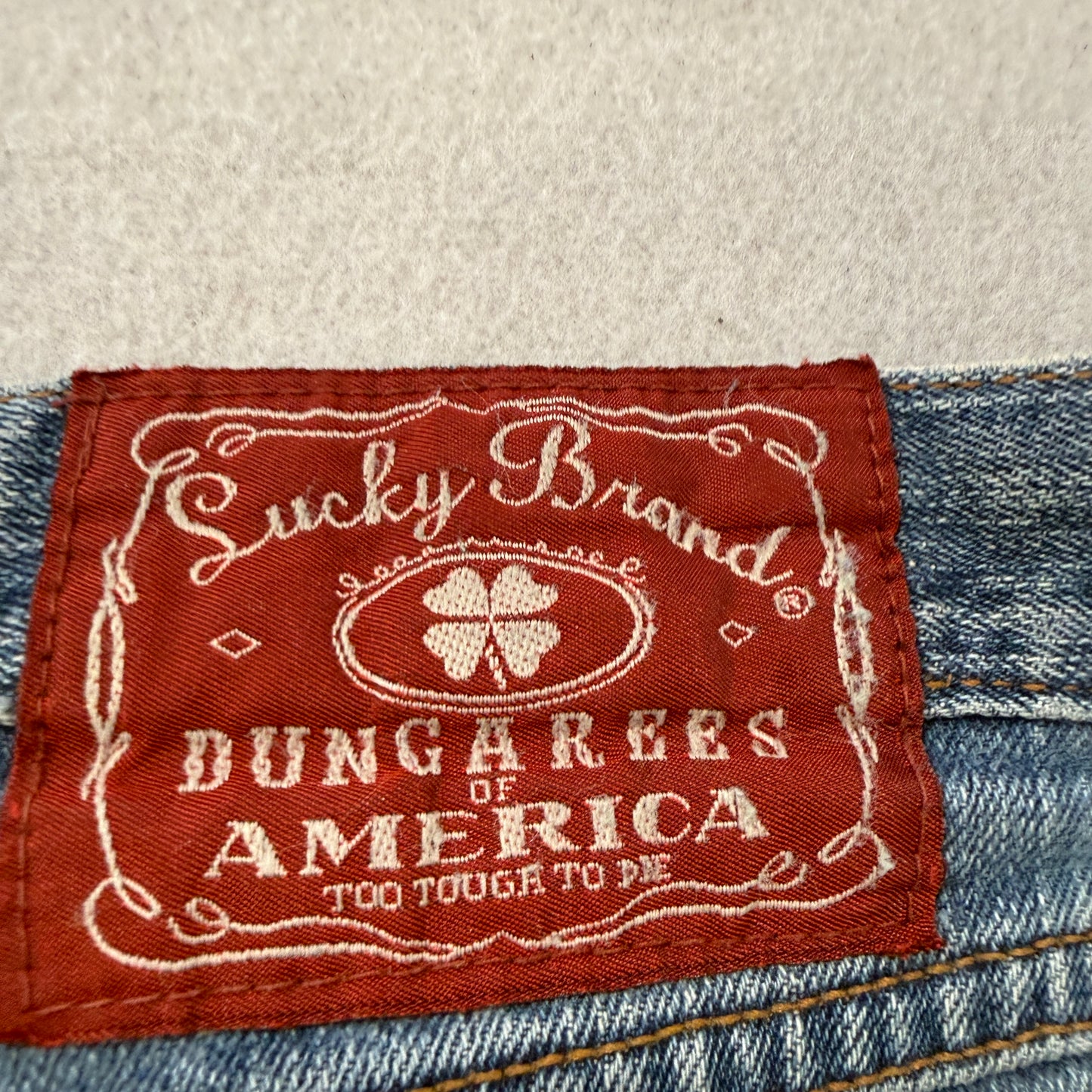 Vintage Lucky Brand Dungarees Men's Blue Flared Leg Denim Jeans Classic - W33