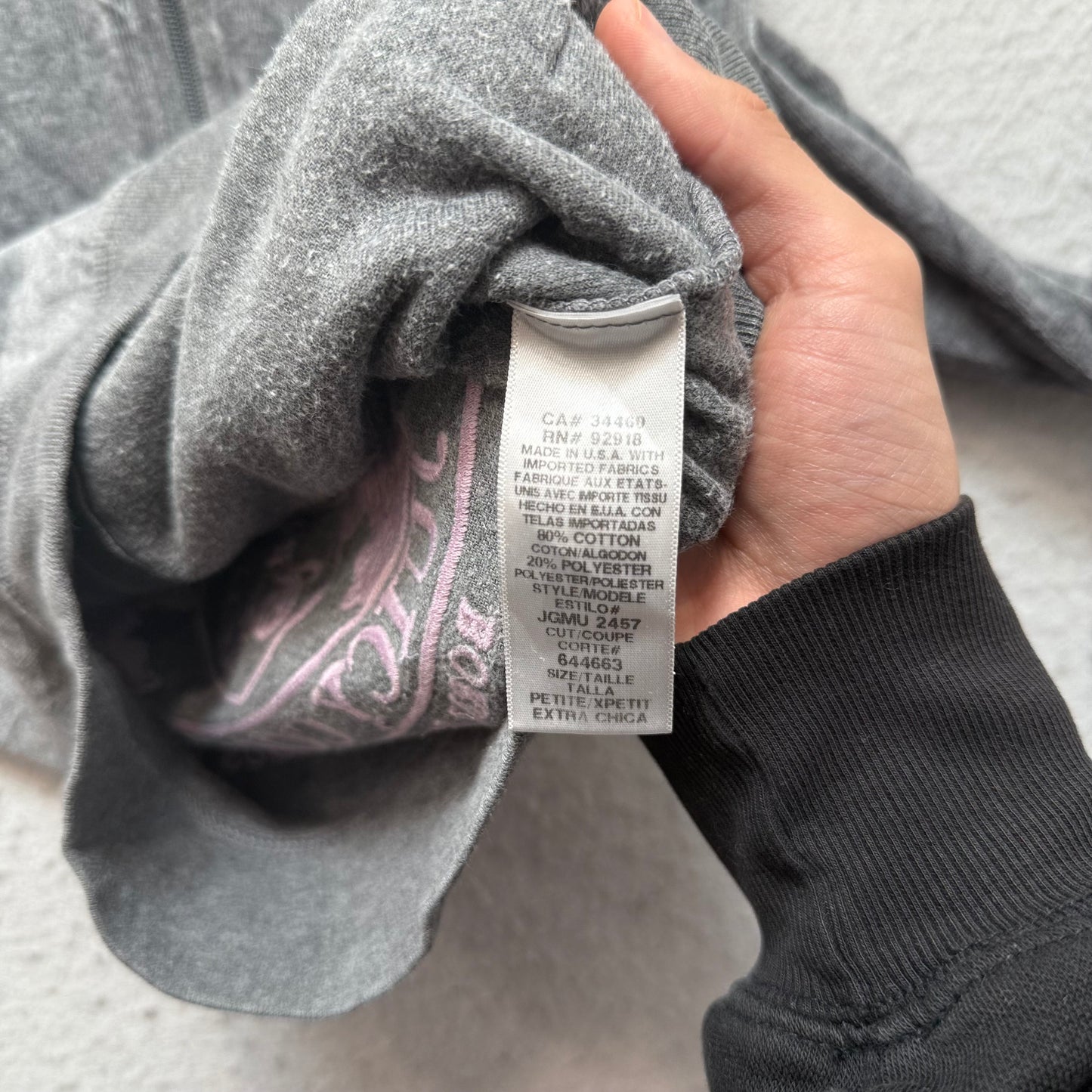 Juicy Couture Scottie Dogs Women's Gray Velour Hoodie Embroidered Rhinestone - P