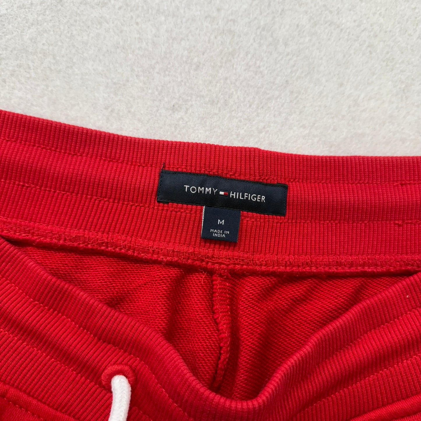 Tommy Hilfiger Men's Bright Red Cotton Lounge Shorts Slash Pockets Logo Size M