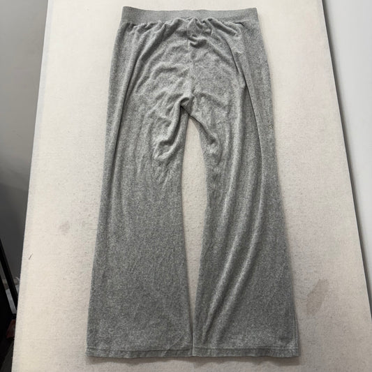 Juicy Couture Women's Heather Gray Velour Flared Track Pant Loungewear Size XL