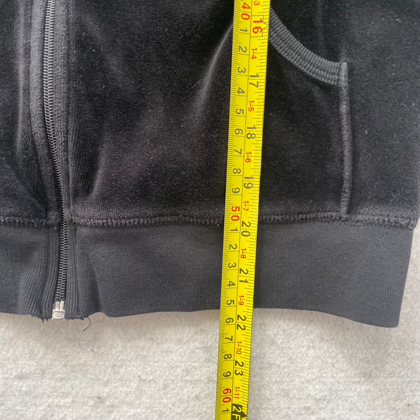 Vtg Juicy Couture Black Velour Tracksuit Set Graphic Hoodie & Track Pant - L/M