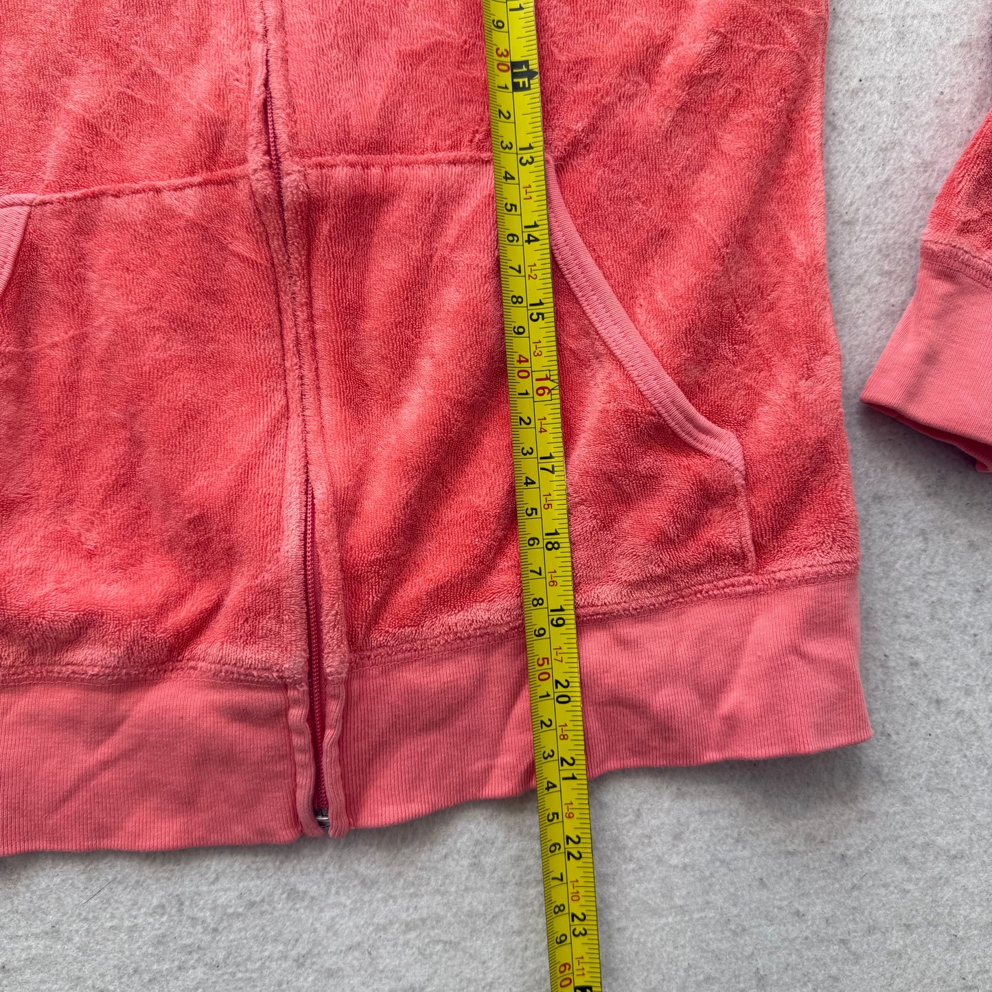 Vintage Juicy Couture Women's Guava Terrycloth Zip Up Hoodie Loungewear Size S