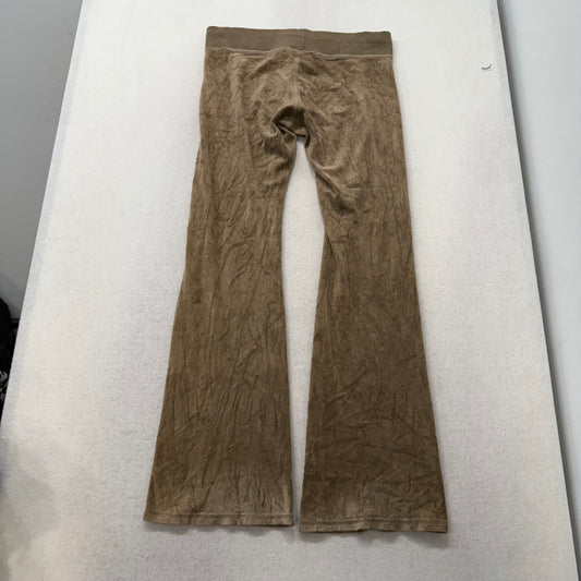 Juicy Couture Beige Classic Terry Flared Wide Leg Track Pants Low Rise Size M