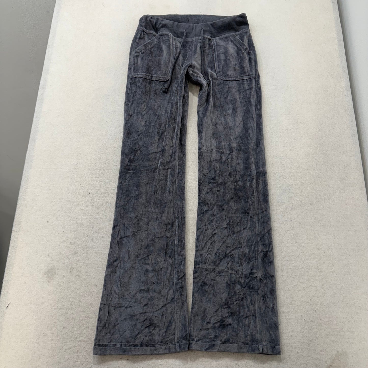 Vintage Juicy Couture Women's Graphite Gray Flared Track Pant Flap Pocket Size S