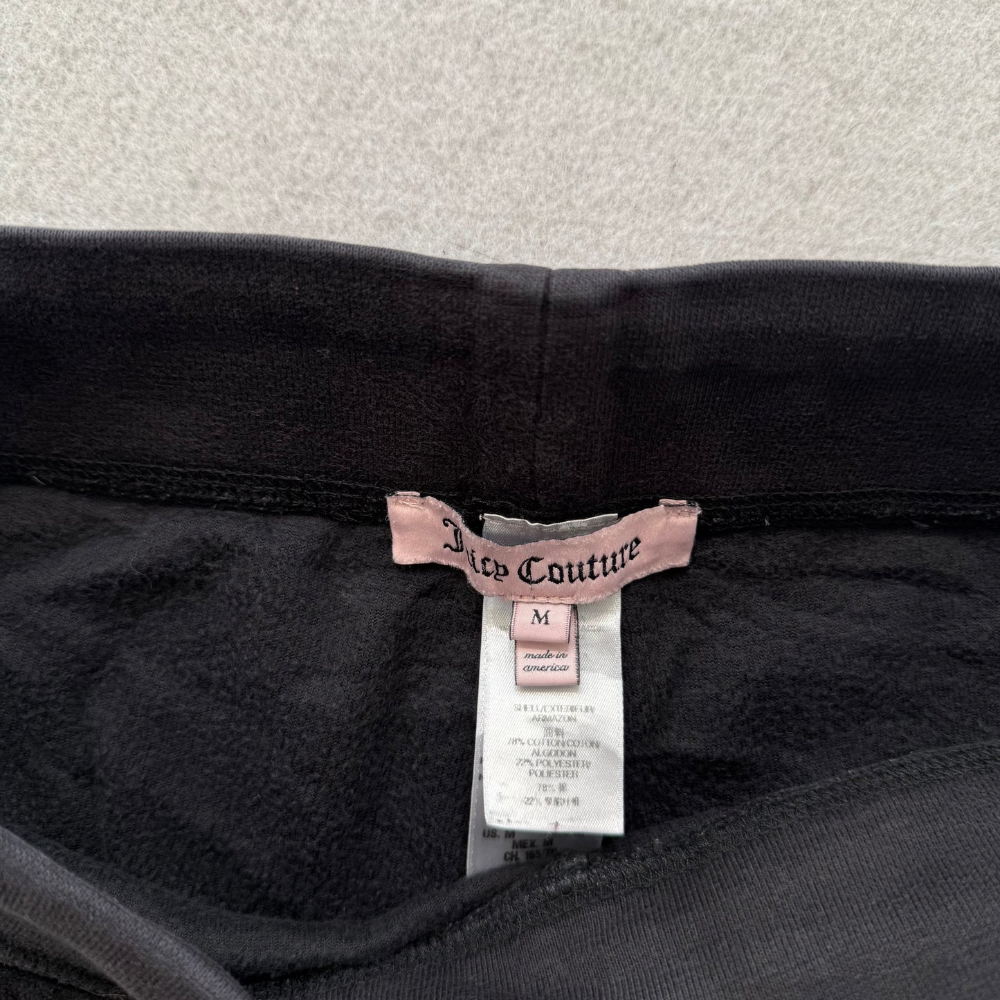 Juicy Couture Women's Black Velour Tracksuit Set Embroidered Butterfly Size S/M